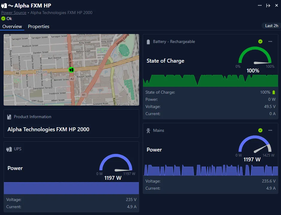 A screenshot of a Power Source resource view in Addinsight Software